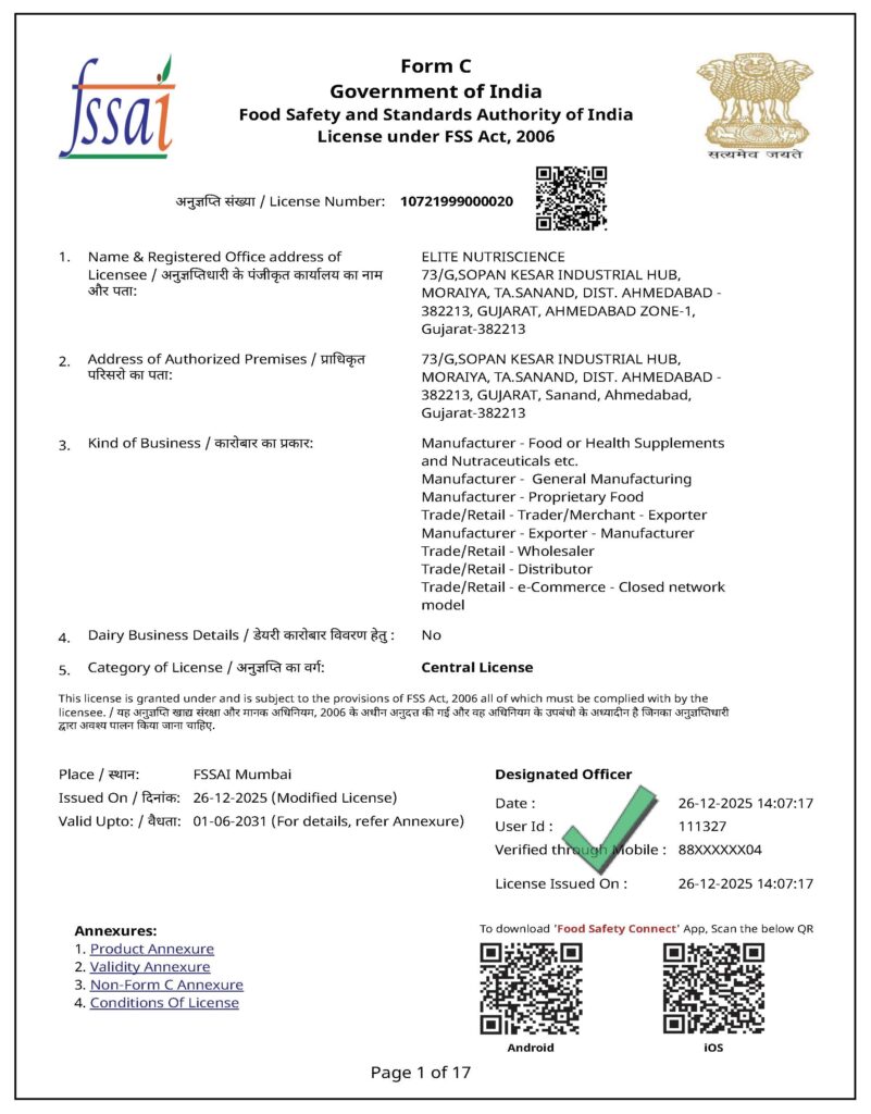 ELITE FSSAI LICENSE COPY