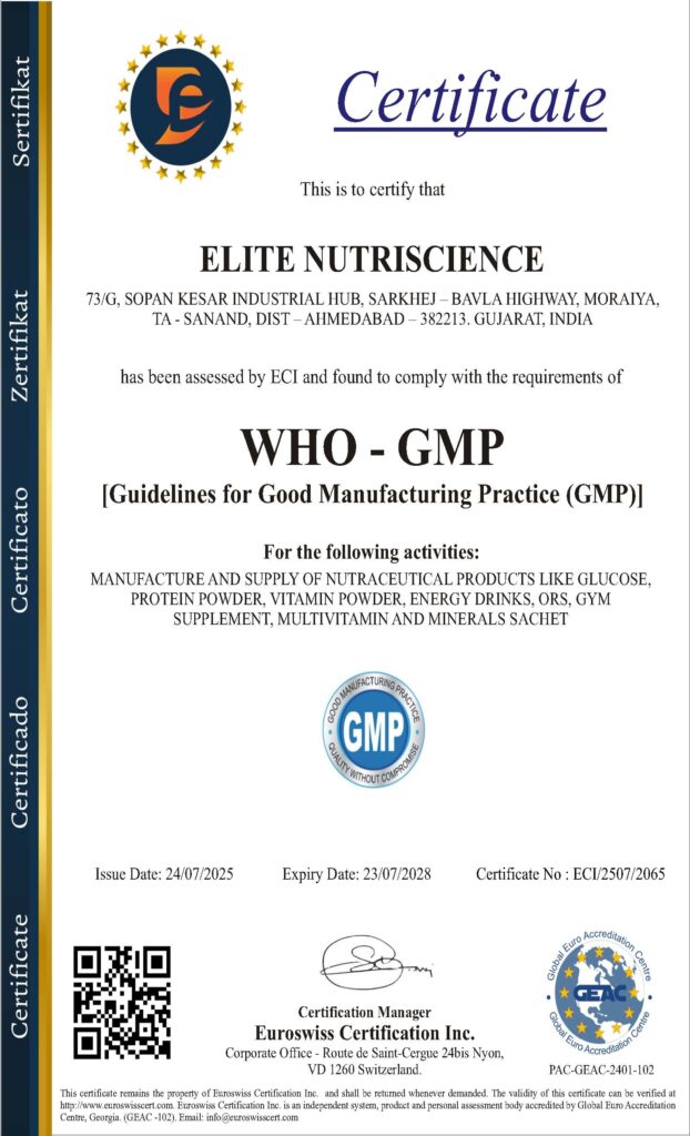 ELITE WHO GMP CERTIFICATE